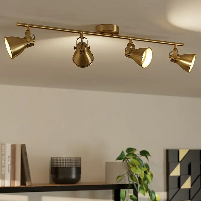 Eglo Seras Deckenstrahler SERAS - 12 W, Gold, GU10, 4 Stk. - Bildausschnitt