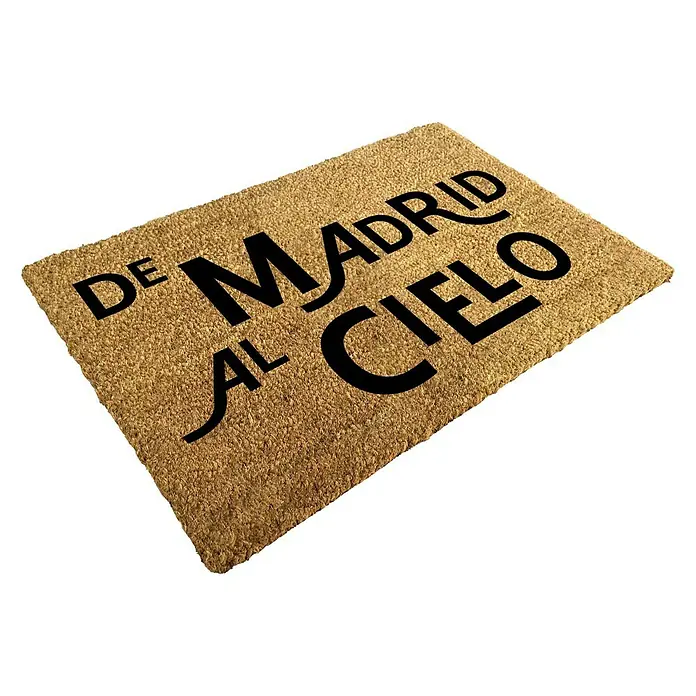 Felpudo de coco Madrid - Text, Coco Marrón/Negro, 60 x 40 cm - Vista angular
