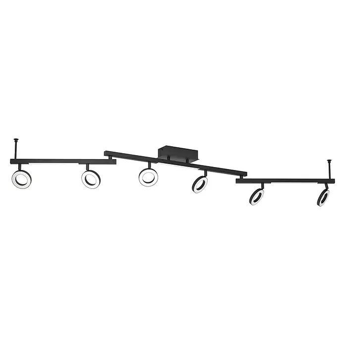 Eglo LED-Deckenstrahler CARDILLIO 1 - 29,1 W, Schwarz, Warmweiß, 9 Stk. - Diagonale Ansicht