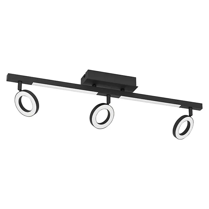 Eglo Cardillio 2 LED-Deckenstrahler CARDILLIO 2 - 16,2 W, L x B x H: 38,5 x 8,5 x 17,5 cm, Schwarz, Warmweiß, 5 Stk. - Diagonale Ansicht