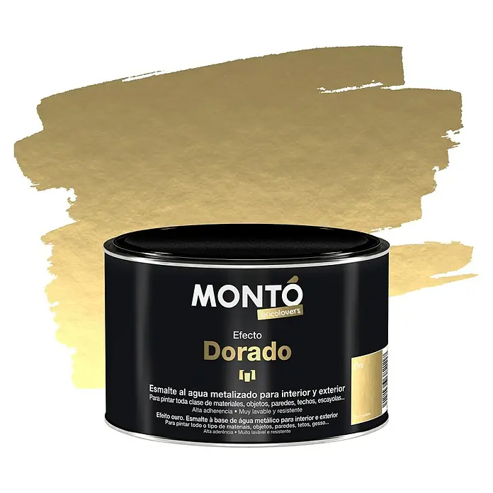 Montó Bricolovers Esmalte de color acrílico metalizado - Oro, 375 ml, Satinado - Vista frontal