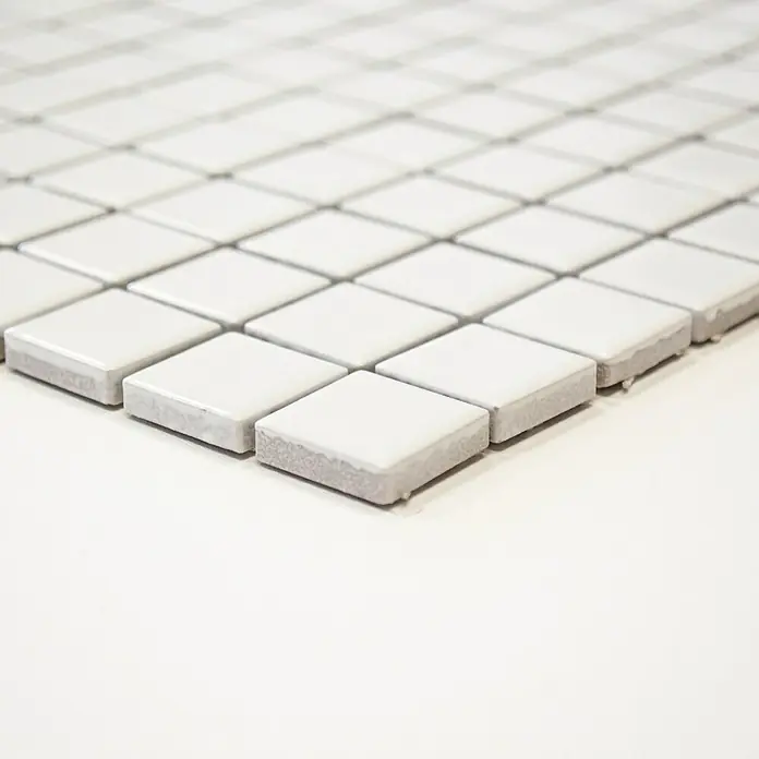 Mosaikfliese Quadrat Uni CG 114 - 29,8 x 29,8 cm, Weiß, Matt - Vorderansicht