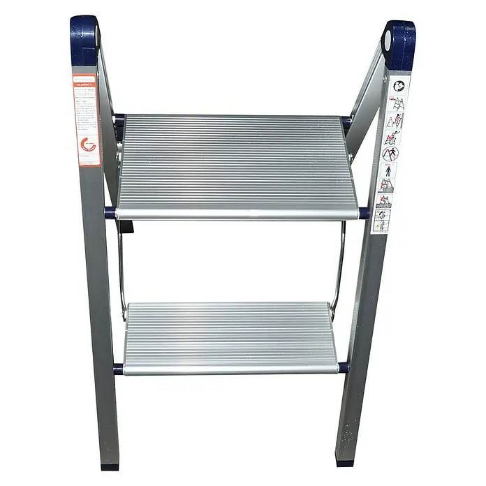Stabilomat Basicline Preklopne ljestve Slim - 2 stepenice, Radna visina: 2,18 m - Pogled sprijeda