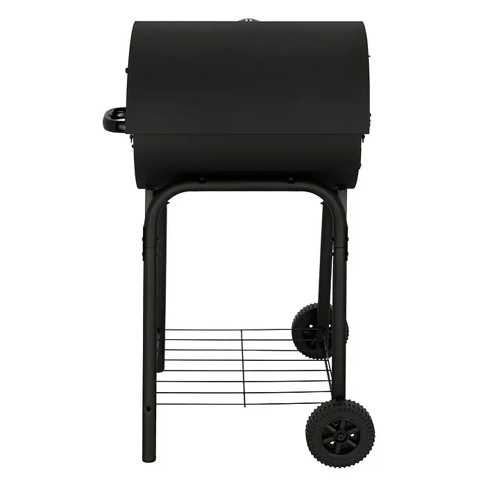 Grillstar Holzkohlegrill Grilltonne - L x B x H: 66 x 68 x 109 cm, Schwarz, Hauptgrillfläche: 36,7 x 45 cm - Rückansicht