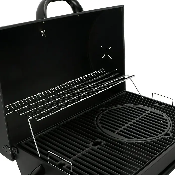 Grillstar Holzkohlegrill Grilltonne - L x B x H: 71 x 109 x 87 cm, Schwarz, Hauptgrillfläche: 64 x 43 cm - Detailaufnahme