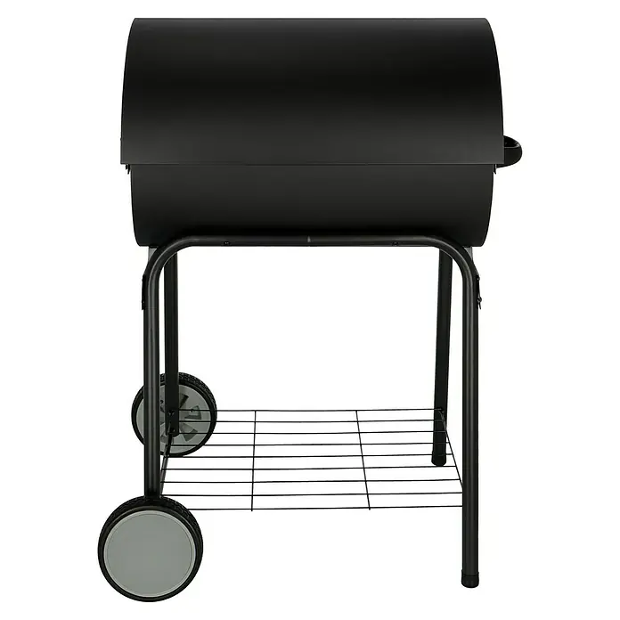 Grillstar Holzkohlegrill Grilltonne - L x B x H: 71 x 109 x 87 cm, Schwarz, Hauptgrillfläche: 64 x 43 cm - Rückansicht