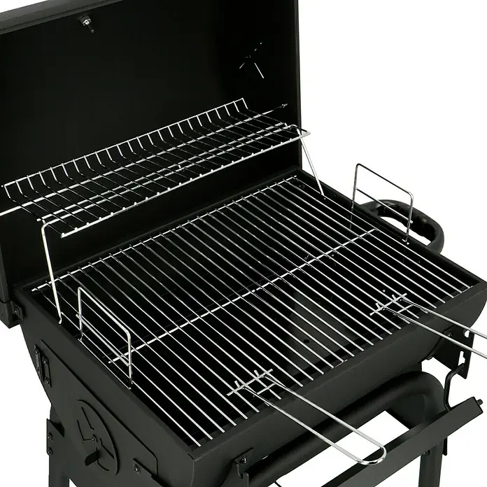 Grillstar Holzkohlegrill Grilltonne - L x B x H: 66 x 68 x 109 cm, Schwarz, Hauptgrillfläche: 36,7 x 45 cm - Detailaufnahme