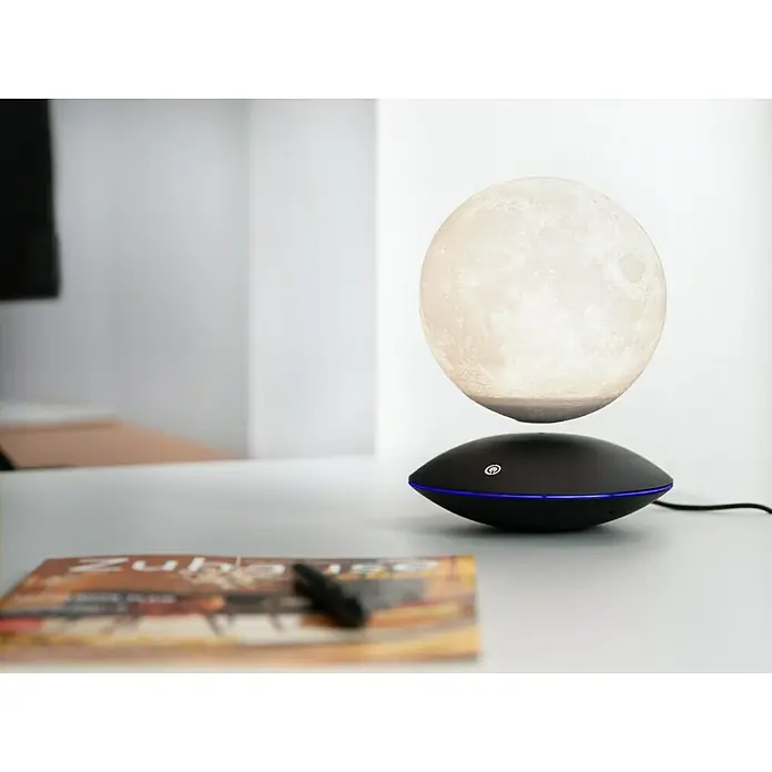 LED-Dekoleuchte rund Mond - 3 W, Weiß, Schwarz, Mond Motiv - Stimmungsaufnahme