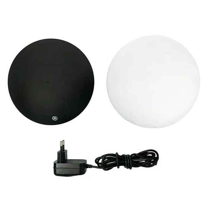 LED-Dekoleuchte rund Mond - 3 W, Weiß, Schwarz, Mond Motiv - Draufsicht