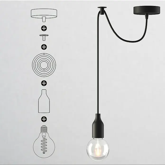 Home Sweet Home Textilkabel Meterware - Silber, 3-adrig, 0,75 mm² - Informationsansicht