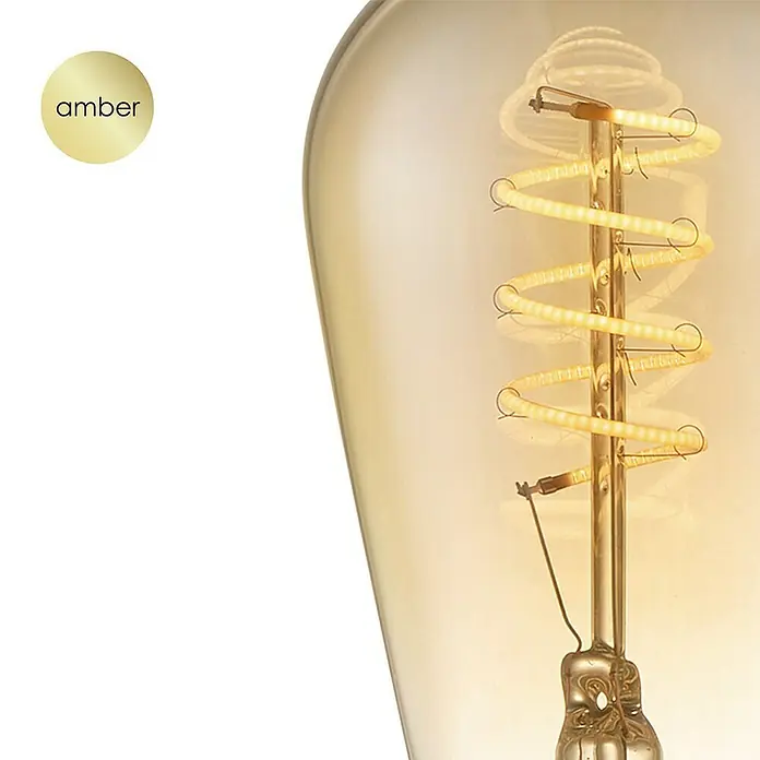 Home Sweet Home LED-Leuchtmittel Drop Spiral - E27, Bernstein, 4 W, 140 lm - Detailaufnahme