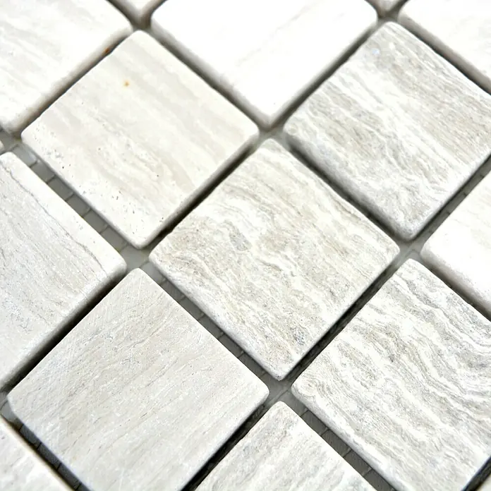 Mosaikfliese Quadrat Uni MOS 32/2012 - 30,5 x 30,5 cm, Grau, Matt - Detailaufnahme