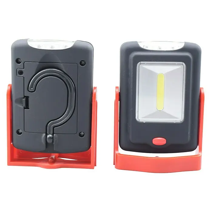 BAUHAUS Mobiles LED-Licht - 3 W, Schwarz/Rot, Höhe: 9,7 cm - Vorderansicht