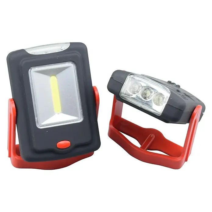 BAUHAUS Mobiles LED-Licht - 3 W, Schwarz/Rot, Höhe: 9,7 cm - Vorderansicht