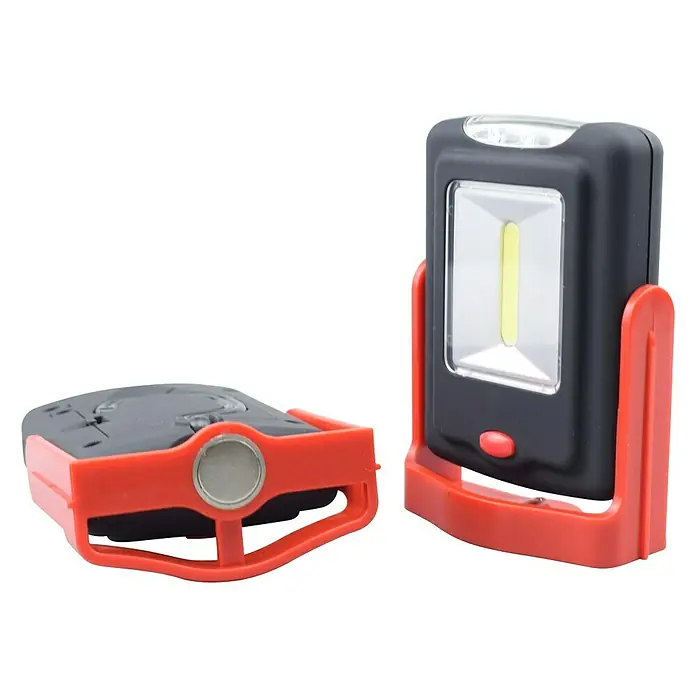 BAUHAUS Mobiles LED-Licht - 3 W, Schwarz/Rot, Höhe: 9,7 cm - Diagonale Ansicht