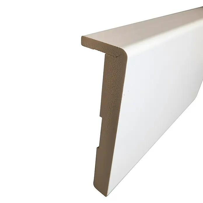 Rufete Perfil de zócalo WPC - 2,24 cm x 13 mm x 90 mm, WPC, Blanco - Primer plano