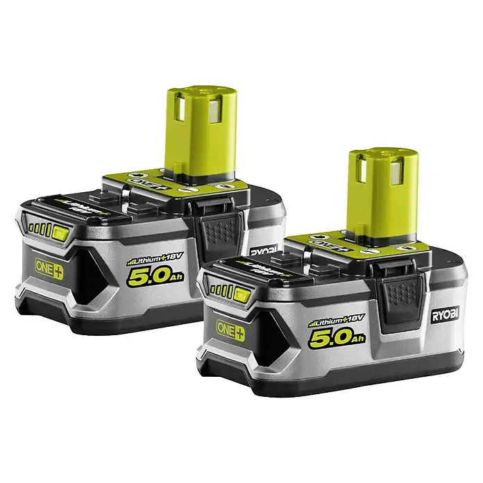Ryobi ONE+ Akku - 18 V, 5 Ah, 2 Akkus - Vorderansicht