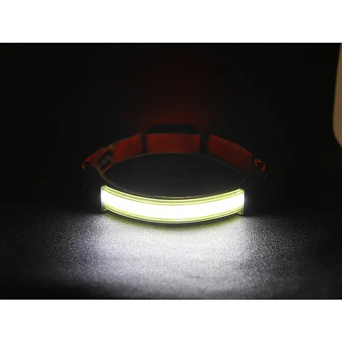 Starke Stirnlampe - Akkubetrieben, USB-Anschluss, Schwarz/Orange - Anwendungsbeispiel