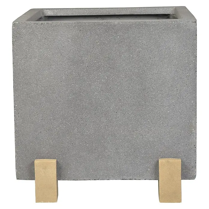 Pflanztopf Modena - L x B x H: 41 x 41 x 36 cm, Kunststoff, Grau - Vorderansicht
