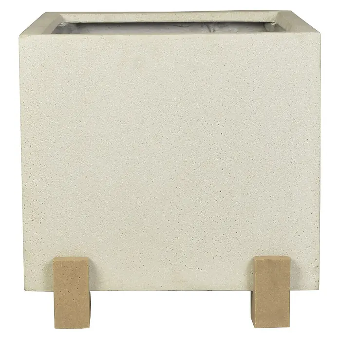 Pflanztopf Modena - L x B x H: 33 x 33 x 28 cm, Kunststoff, Sand - Vorderansicht