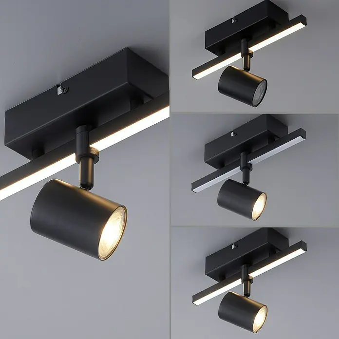Paul Neuhaus LED-Wand- & Deckenstrahler Barik - 7,5 W, L x B x H: 25,55 x 14 x 16 cm, Schwarz, Warmweiß - Anwendungsbeispiel