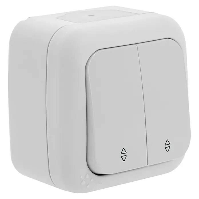 Ibelec Viko Conmutador doble para estancias con humedad - Blanco, Plástico, 16 A, En pared, IP54 - Vista angular