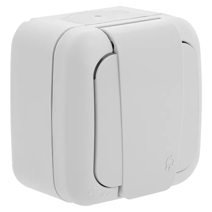 Ibelec Viko Enchufe para estancias con humedad - x 1, En pared, IP54, Blanco - Vista angular