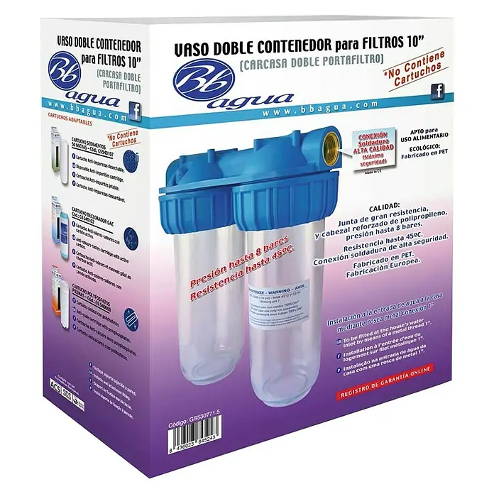 Bb agua Filtro de agua doble - Apto para: Distribución del agua