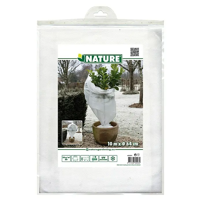 Nature Wintervlies - Ø x l: 64 cm x 10 m, 30 g/m², Wit - Vooraanzicht