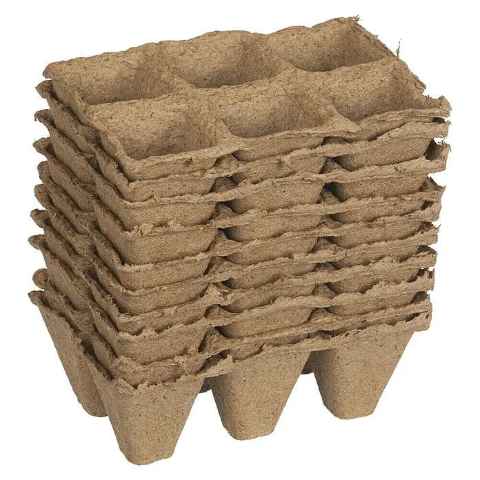 Nature Kweekpot - 5 x 5 x 5 cm, Bruin, 10 stk. - Diagonaal zicht