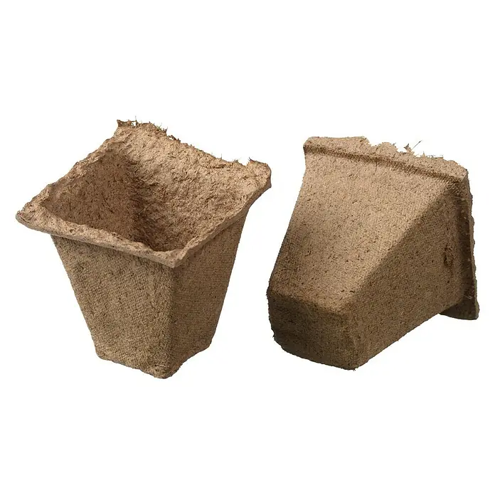 Nature Kweekpot - 6 x 6 x 6 cm, Bruin, 16 stk. - Diagonaal zicht