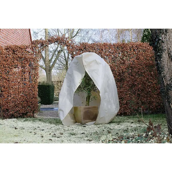 Nature Vliesdoek met ritssluiting - Ø x l: 200 x 250 cm, Beige - Sfeeropname