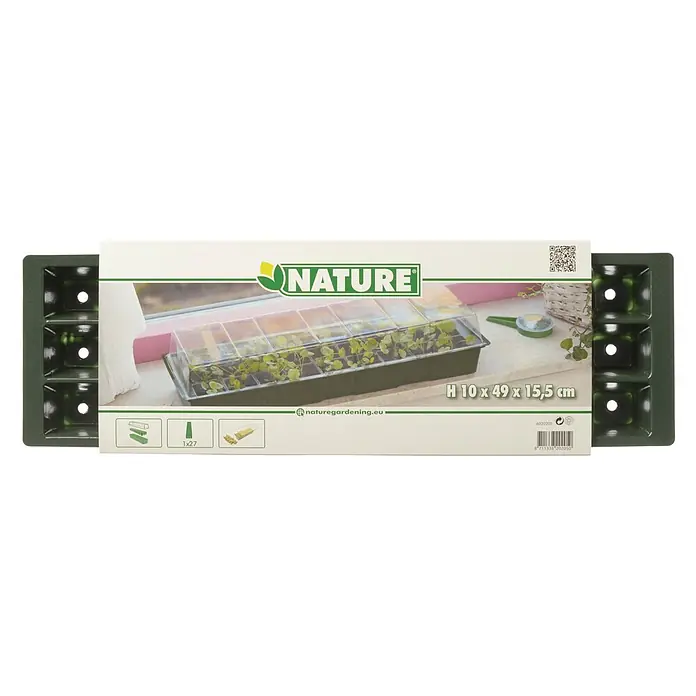 Nature Kweekset - 49 x 15,5 x 10 cm, Transparant/groen - Vooraanzicht