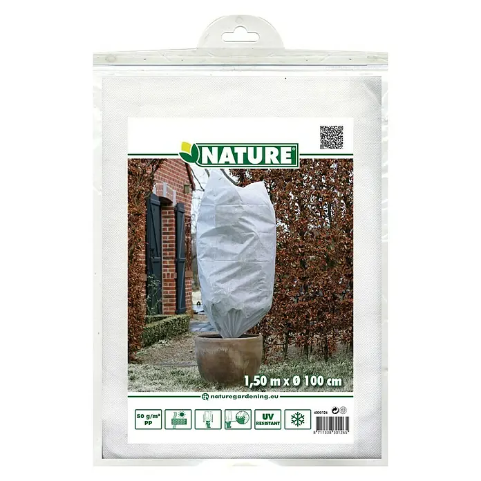 Nature Wintervlies - Ø x l: 100 x 150 cm, Wit - Vooraanzicht