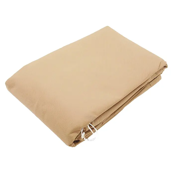 Nature Vliesdoek met ritssluiting - Ø x l: 250 x 300 cm, Beige - Diagonaal zicht