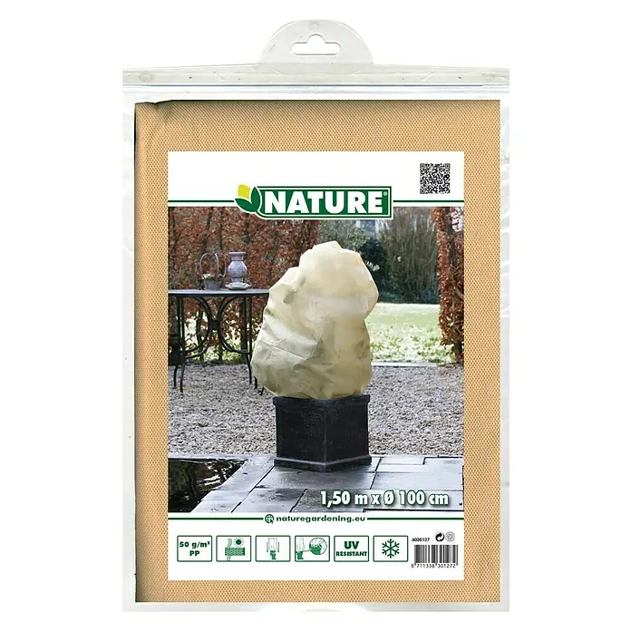 Nature Wintervlies - Ø x l: 100 x 100 cm, Beige - Vooraanzicht