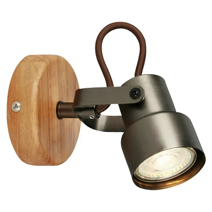 Briloner Tahun Aplique de pared - 5 W, L x An x Al: 10 x 9 x 12,7 cm, Gris/Marrón, GU10 - Vista angular