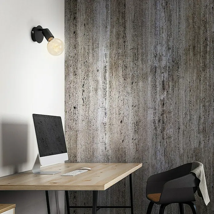 Briloner Pearl Aplique de pared redondo - 60 W, Ø x Al: 10 x 8 cm, Negro, Negro, E27 - Foto ambiente