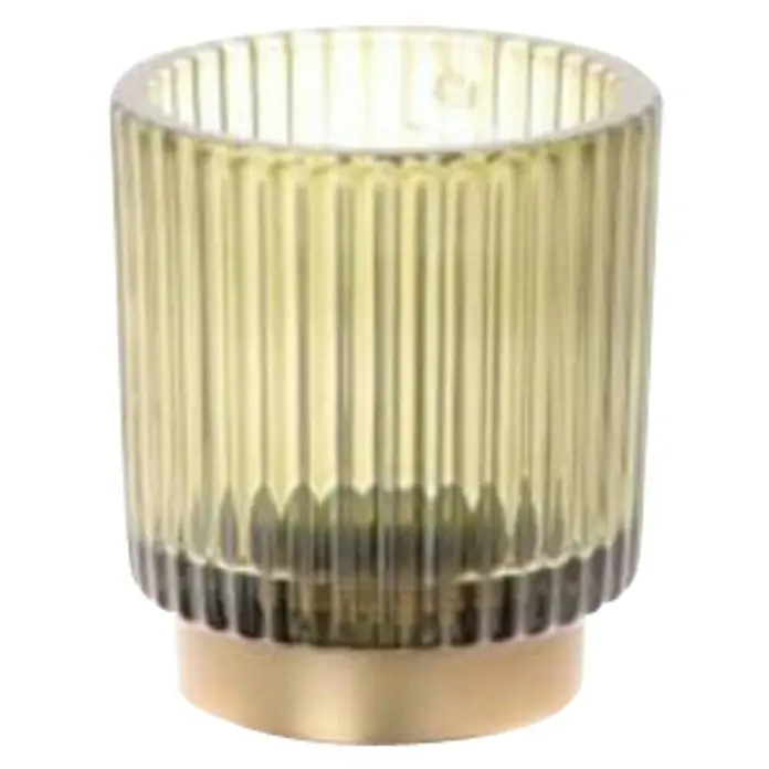 Teelichthalter Sanha - Ø x H: 9 x 10 cm, Grün, Glas - Vorderansicht