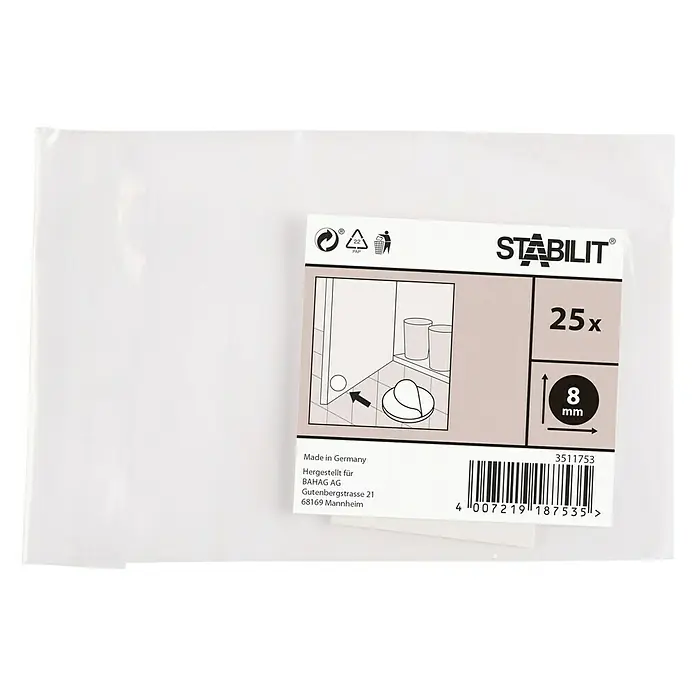 Stabilit Rutsch- & Lärmstopper - Durchmesser: 8 mm, Transparent, Selbstklebend, 25 Stk.