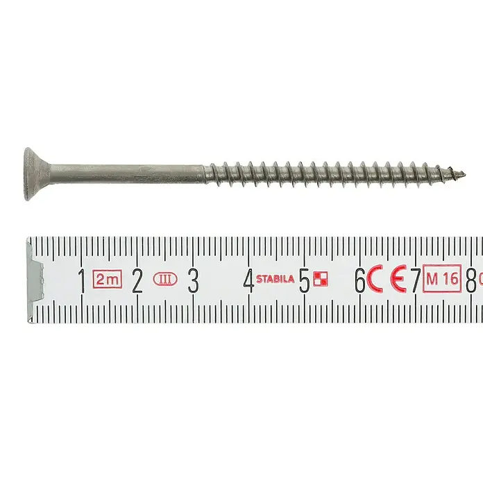 Profi Depot Spanplattenschraube A2 - Durchmesser: 5 mm, Länge: 80 mm, Edelstahl, TX für TORX-Antriebe, Teilgewinde, 75 Stk. - Draufsicht
