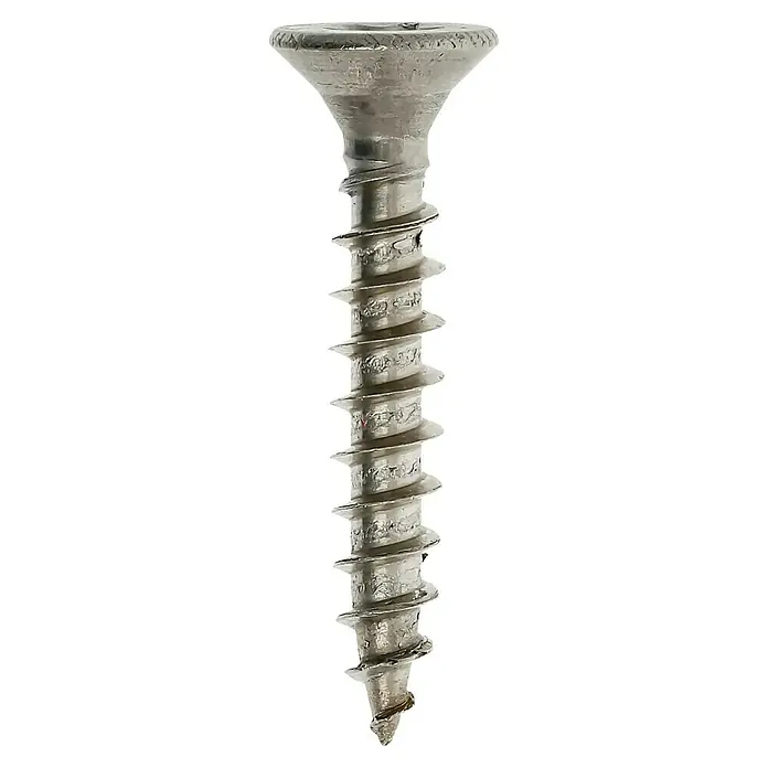 Profi Depot Spanplattenschraube A2 - Durchmesser: 4 mm, Länge: 25 mm, Edelstahl, TX für TORX-Antriebe, Vollgewinde, 200 Stk. - Vorderansicht