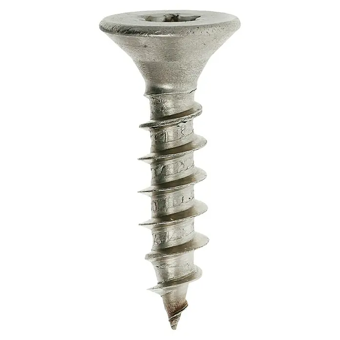 Profi Depot Spanplattenschraube A2 - Durchmesser: 4,5 mm, Länge: 20 mm, Edelstahl, TX für TORX-Antriebe, Vollgewinde, 200 Stk. - Vorderansicht