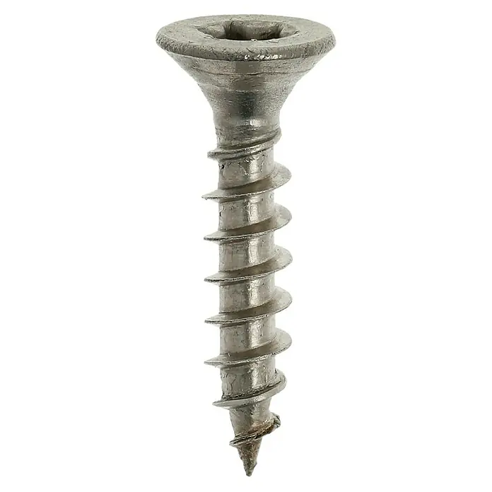 Profi Depot Spanplattenschraube A2 - Durchmesser: 4 mm, Länge: 20 mm, Edelstahl, TX für TORX-Antriebe, Vollgewinde, 200 Stk. - Vorderansicht