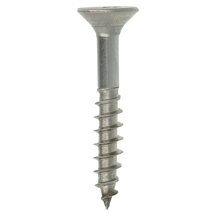 Profi Depot Spanplattenschraube A2 - Durchmesser: 6 mm, Länge: 40 mm, Edelstahl, TX für TORX-Antriebe, Teilgewinde, 100 Stk. - Vorderansicht