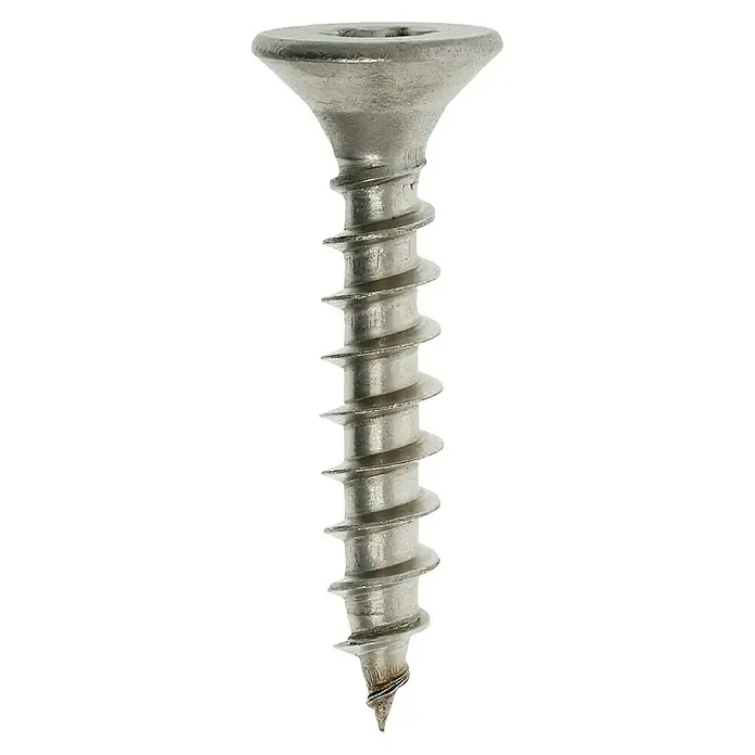 Profi Depot Spanplattenschraube A2 - Durchmesser: 4,5 mm, Länge: 25 mm, Edelstahl, TX für TORX-Antriebe, Vollgewinde, 200 Stk. - Vorderansicht