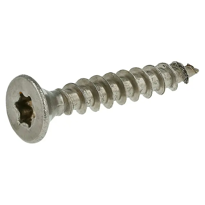 Profi Depot Spanplattenschraube A2 - Durchmesser: 4 mm, Länge: 25 mm, Edelstahl, TX für TORX-Antriebe, Vollgewinde, 200 Stk. - Diagonale Ansicht