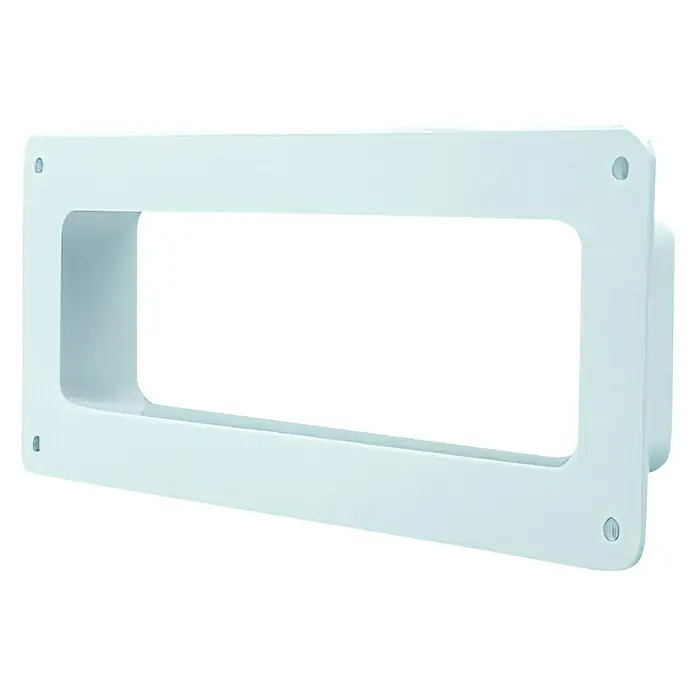 Placa final pared rectangular Tubpla - 125 mm, Blanco - Vista angular
