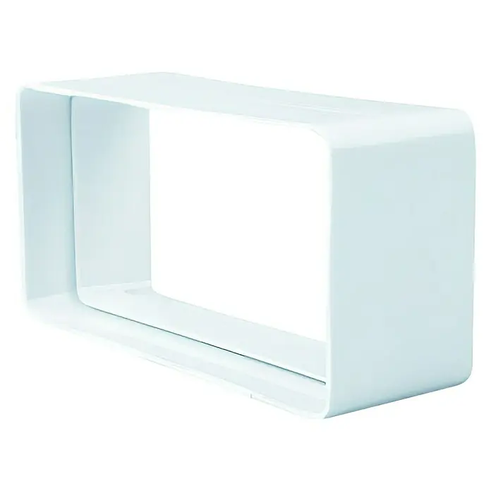 Empalme para tubo rectangular Tubpla - 125 mm, Blanco - Vista angular