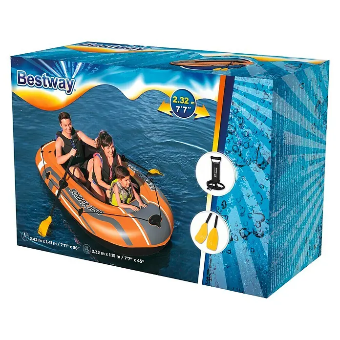 Hydro-Force Bote hinchable Kondor 3000 - L x An x Al: 232 x 115 x 36 cm, Apto para: 2+1 personas, Carga útil: 190 kg - Vista angular
